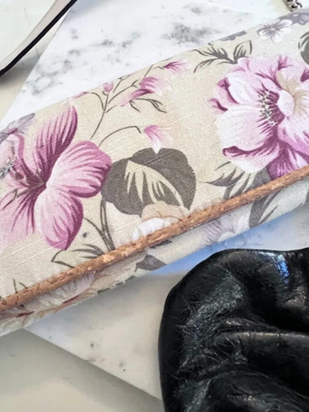 3 Evening Purses – Floral clutch purse, Black satin clutch, Metallic clutch bags